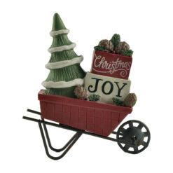 218-13184 "CHRISTMAS JOY" WHEELBARROW WITH TREE