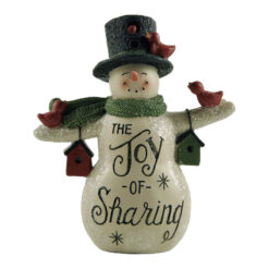 218-13195 "THE JOY OF SHARING" SNOWMAN WITH BIRDHOUSES