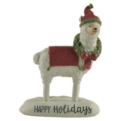 218-13222 Little llama w/wreath on the base