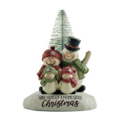 218-13308	Snowmen family of 4 & tree on base
