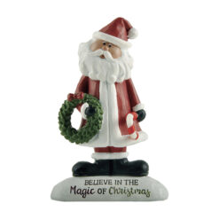 218-13316 Santa w/candy cane on base
