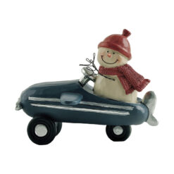 218-13317 Snowman in red toy car