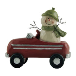 218-13319 Snowman in blue toy car
