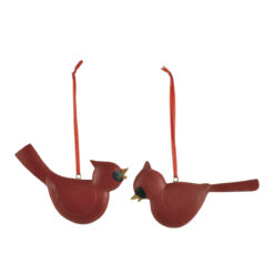 218-50076 SET OF 2 CARDINAL ORNAMENTS