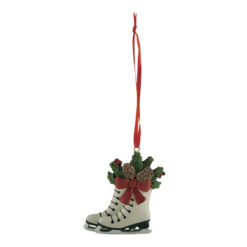 218-50078 ICE SKATES WITH PINECONES ORNAMENT