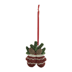 218-50079 MITTENS WITH PINECONES ORNAMENT