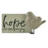 Bird w/rectangular plaque hope