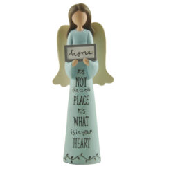 211-13051  "I'TS WHAT IS IN YOUR HEART" ANGEL WITH "HOME" SIGN