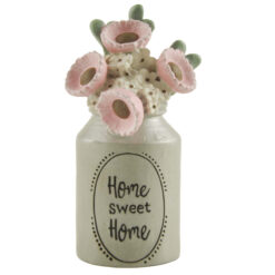 211-13056 "HOME SWEET HOME" CONTAINER WITH FLOWERS