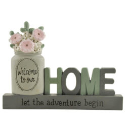 211-13057 "WELCOME TO OUR HOME" PLAQUE WITH FLOWERS