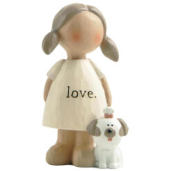 211-13211 Girl angel w/dog-love
