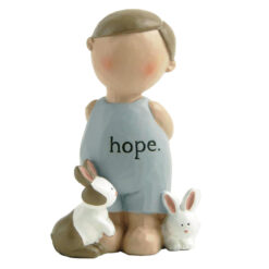 211-13212 Boy angel w/2 rabbits-hope