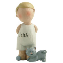 211-13217 Boy angel w/cat-faith
