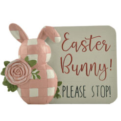 221-13367  Checked bunny w/plaque