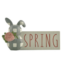 221-13373  Checked bunny w/block SPRING