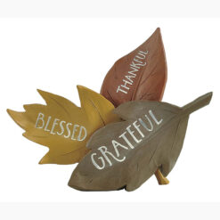 226-13444 BLESSED, GRATEFUL, THANKFUL LEAVES FIGURINE