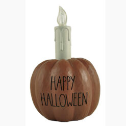 226-13448 Pumpkin w LED candle-HAPPY HALLOWEEN