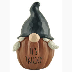 226-13456 IT'S TRICKY PUMPKIN HALLOWEEN GNOME FIGURINE