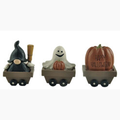 226-13457 S/3 Witch/pumpkin/ghost on wagon