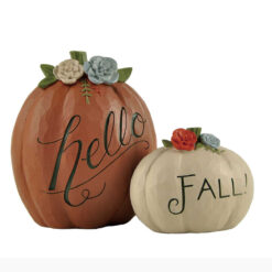 226-13472 HELLO FALL PUMPKIN FIGURINE
