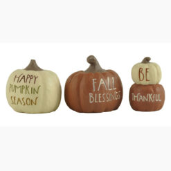 226-13577 set 3 pumpkins with fall sayings