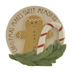 228-13406 CHRISTMAS MEMORIES PLAQUE WITH GINGERBREAD MAN