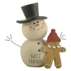 228-13407 CHRISTMAS SNOWMAN & GINGERBREAD MAN FRIENDS FIGURINE