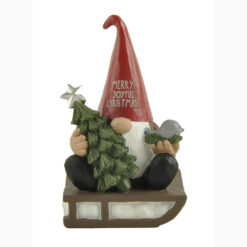 228-13418 MERRY JOYFUL CHRISTMAS GNOME ON SLED