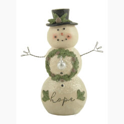 228-13423 HOPE SNOWMAN WITH CHRISTMAS WREATH