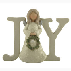 228-13428 JOY CHRISTMAS ANGEL WITH WREATH