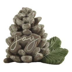 228-13429 FROSTED PINECONE WITH CHRISTMAS GREENS - JOY