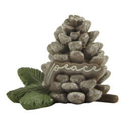228-13430 FROSTED PINECONE WITH CHRISTMAS GREENS - PEACE