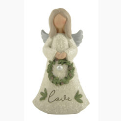 228-13434 LOVE CHRISTMAS ANGEL WITH WREATH