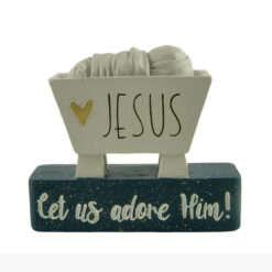 228-13461 Manger on block-let us adore him!