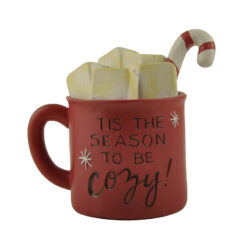 228-13490 COZY CHRISTMAS HOT COCOA MUG WITH CANDY CANE