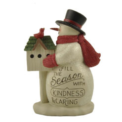 228-13498 COZY CHRISTMAS SNOWMAN WITH BIRDHOUSE