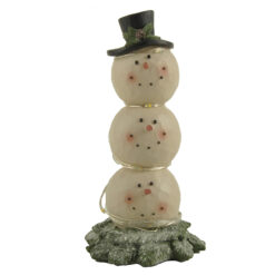 228-13510 LIGHTED STACKED SNOWMAN WITH CHRISTMAS GREENS