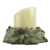 228-13511 LED CANDLE WITH CHRISTMAS GREENS & PINECONE BASE