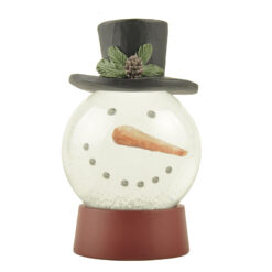 228-13512 SNOWMAN SNOW GLOBE WITH CHRISTMAS GREENS