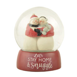228-13521 LET'S STAY HOME & SNUGGLE CHRISTMAS SNOWCOUPLE FIGURINE