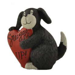 228-13523 SNUGGLE UP DOG WITH RED HEART FIGURINE