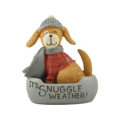 228-13527 SNUGGLE WEATHER DOG IN BED FIGURINE