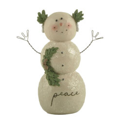 228-13530 Snowman with wreath-peace