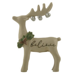 228-13533 BELIEVE REINDEER WITH CHRISTMAS WREATH