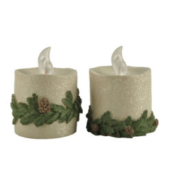 228-13534 S/2 LED candle with wreath
