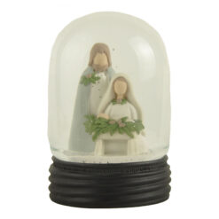 228-13544 NATIVITY WITH CHRISTMAS GREENS SNOW GLOBE