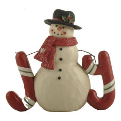 228-13548 JOY MESSAGE BLOCK WITH CHRISTMAS SNOWMAN