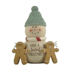 228-13567 SWEET CHRISTMAS SNOWMAN WITH GINGERBREAD COOKIES