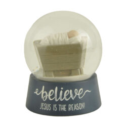 228-13569 Manger with star snow globe 65mm- believe JESUS IS THE REASON!