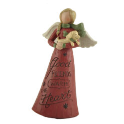 228-13573 GOOD FRIENDS WARM THE HEART CHRISTMAS ANGEL WITH DOG